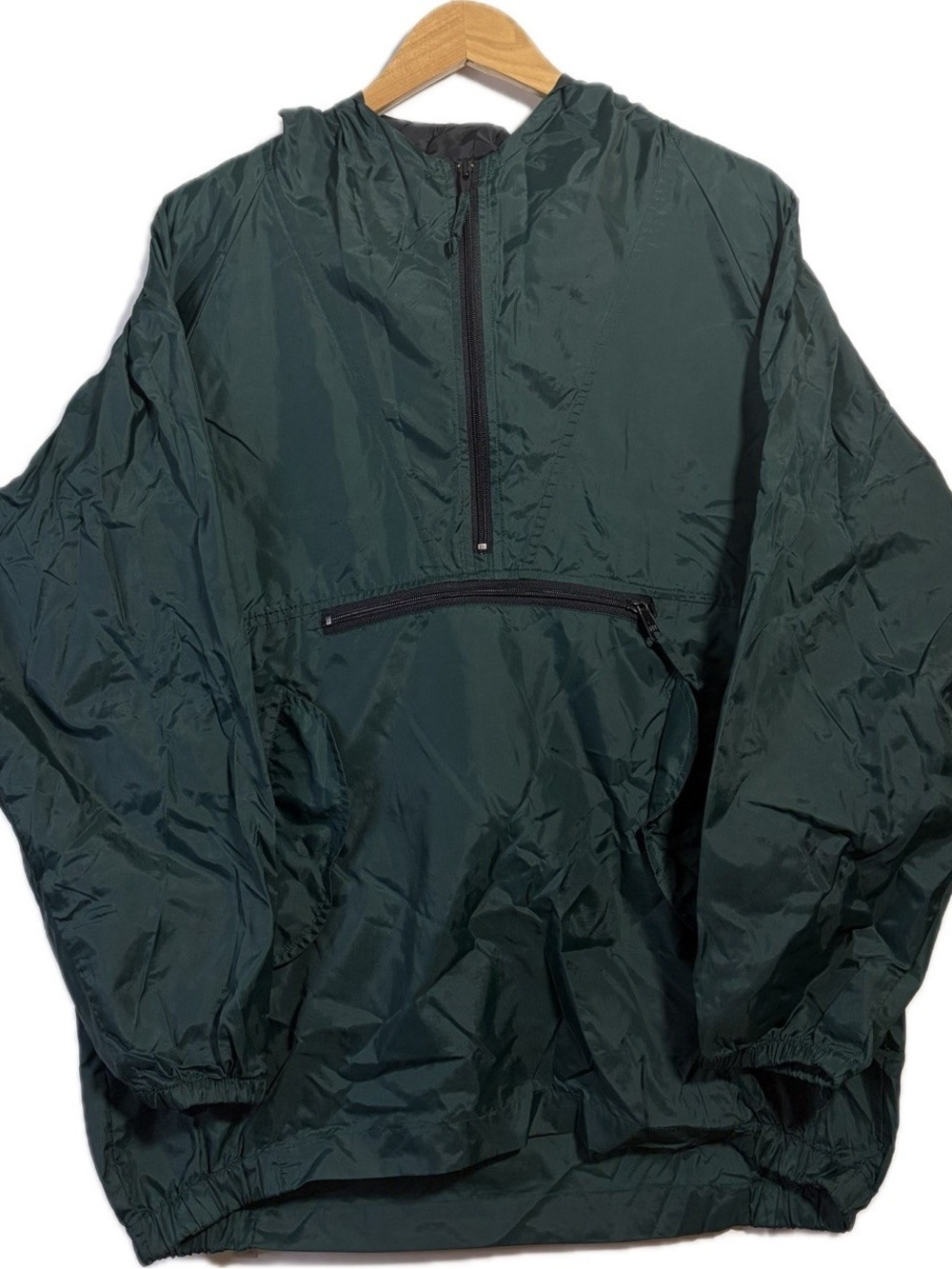 Vintage 90s GAP Nylon Anorak Windbreaker Hunter Green Half Zip Y2K Oversized